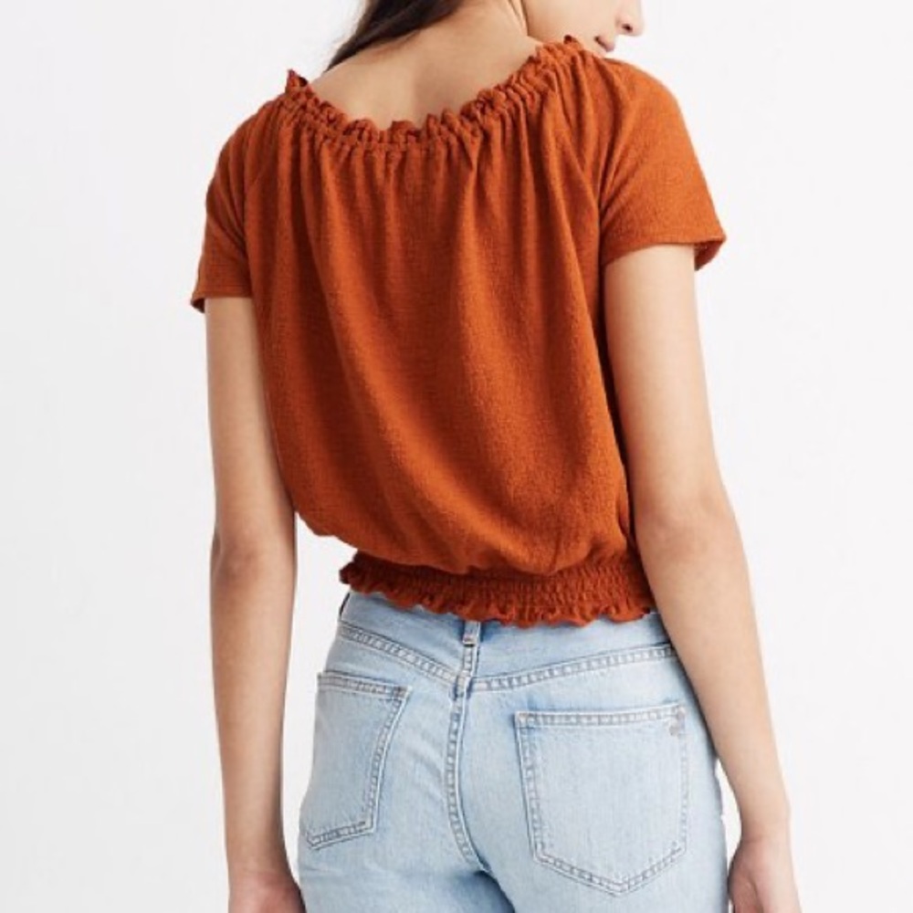 Madewell Texture & Thread Drawstring Top In Spice… - image 2